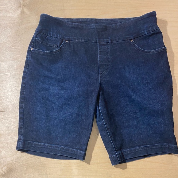 Lee Slim Fit Sculpting Mid Rise Dark Blue Denim Shorts 16 M (NA) - Picture 1 of 5